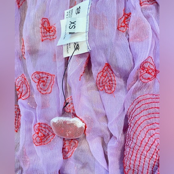 NWOT $2,250 Ashish Valentine Heart embroidered Sequin Organza Wrap Dress in Pink - Picture 14 of 14